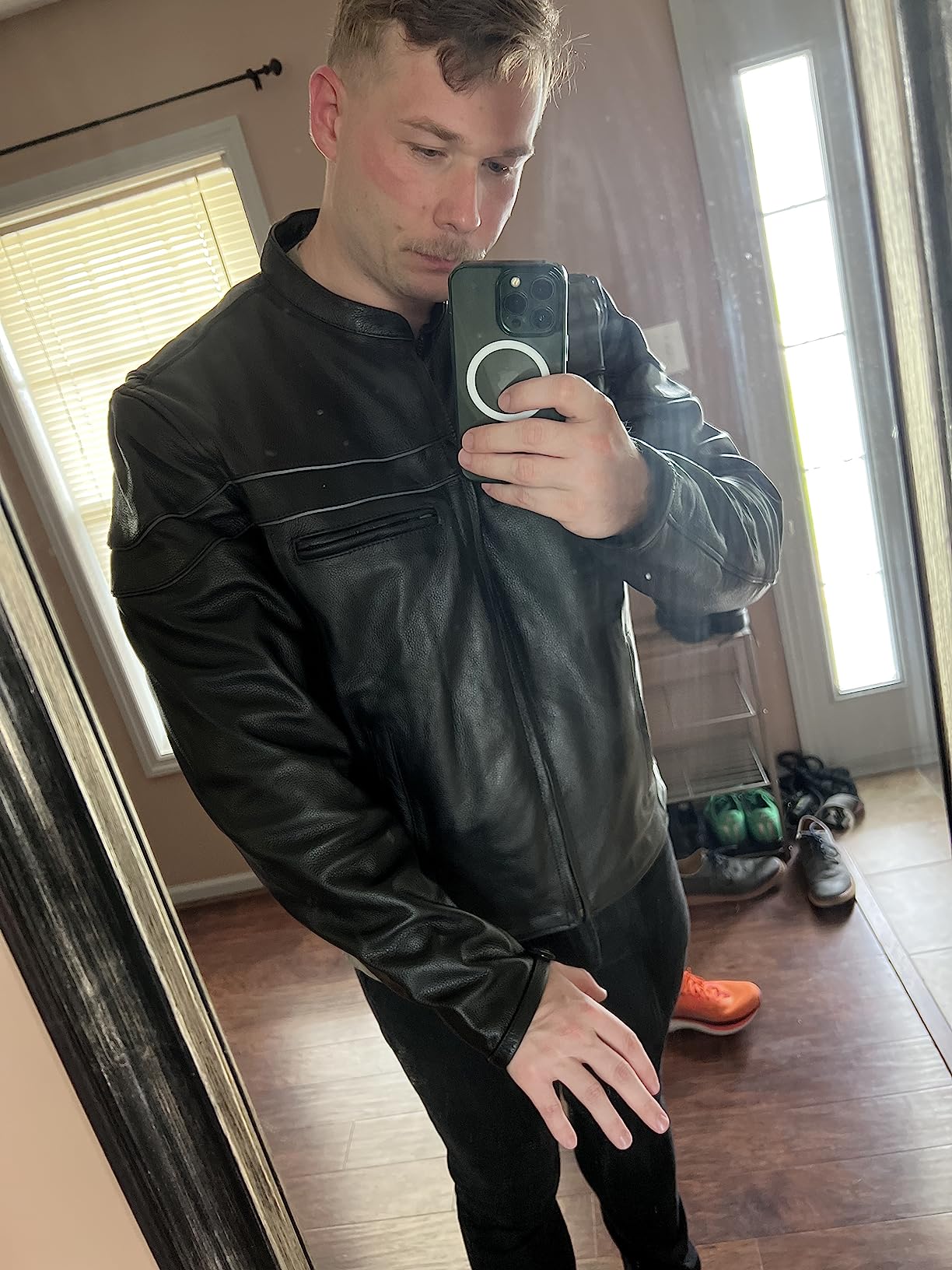 Milwaukee Men's Premium Leather Vented Scooter Jacket customer photo 1