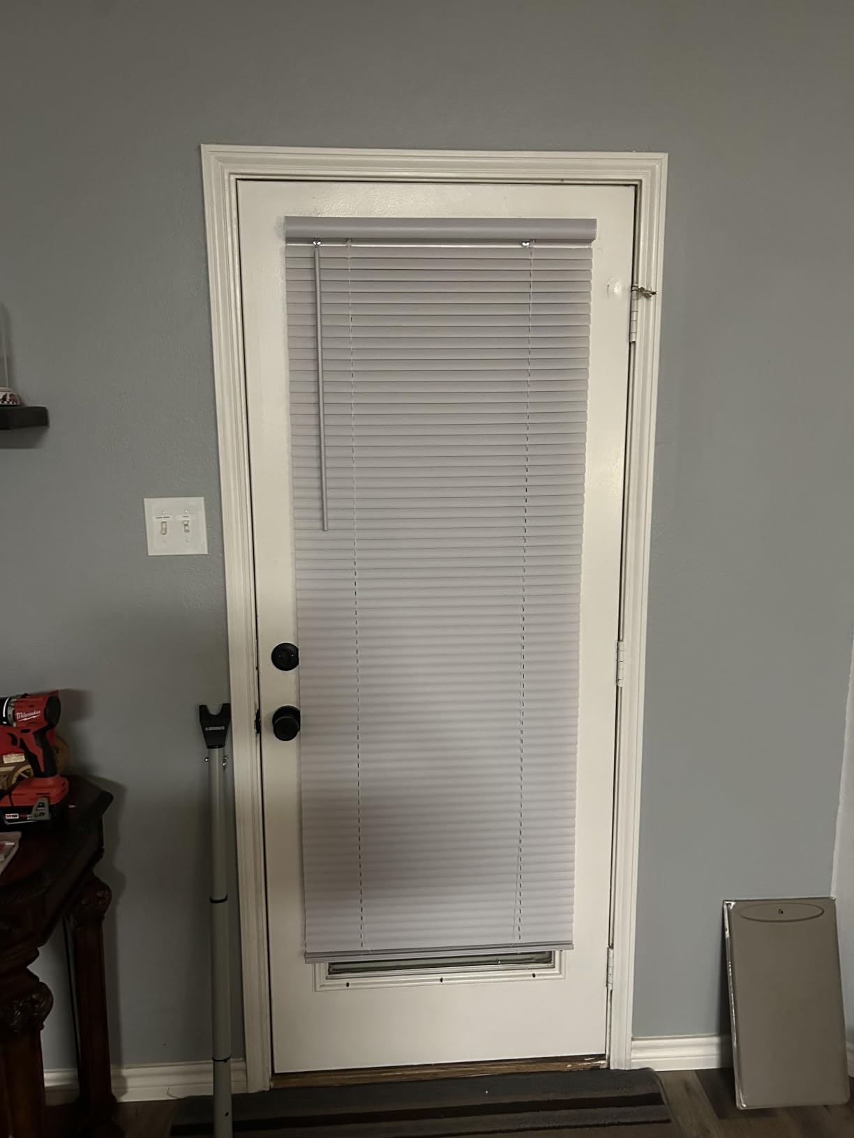 Cordless Light Filtering Mini Blind, 27 x 64 in, Pearl White | Cordless Lift and Light-Filtering Control: Slat-Based Blind Construction with Adjustable Light Control. customer photo 2