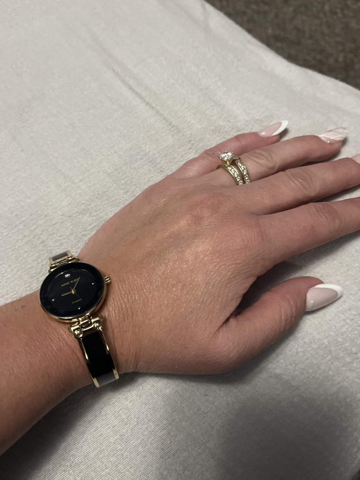 Anne Klein Women's Genuine Diamond Dial Bangle Watch customer photo 2