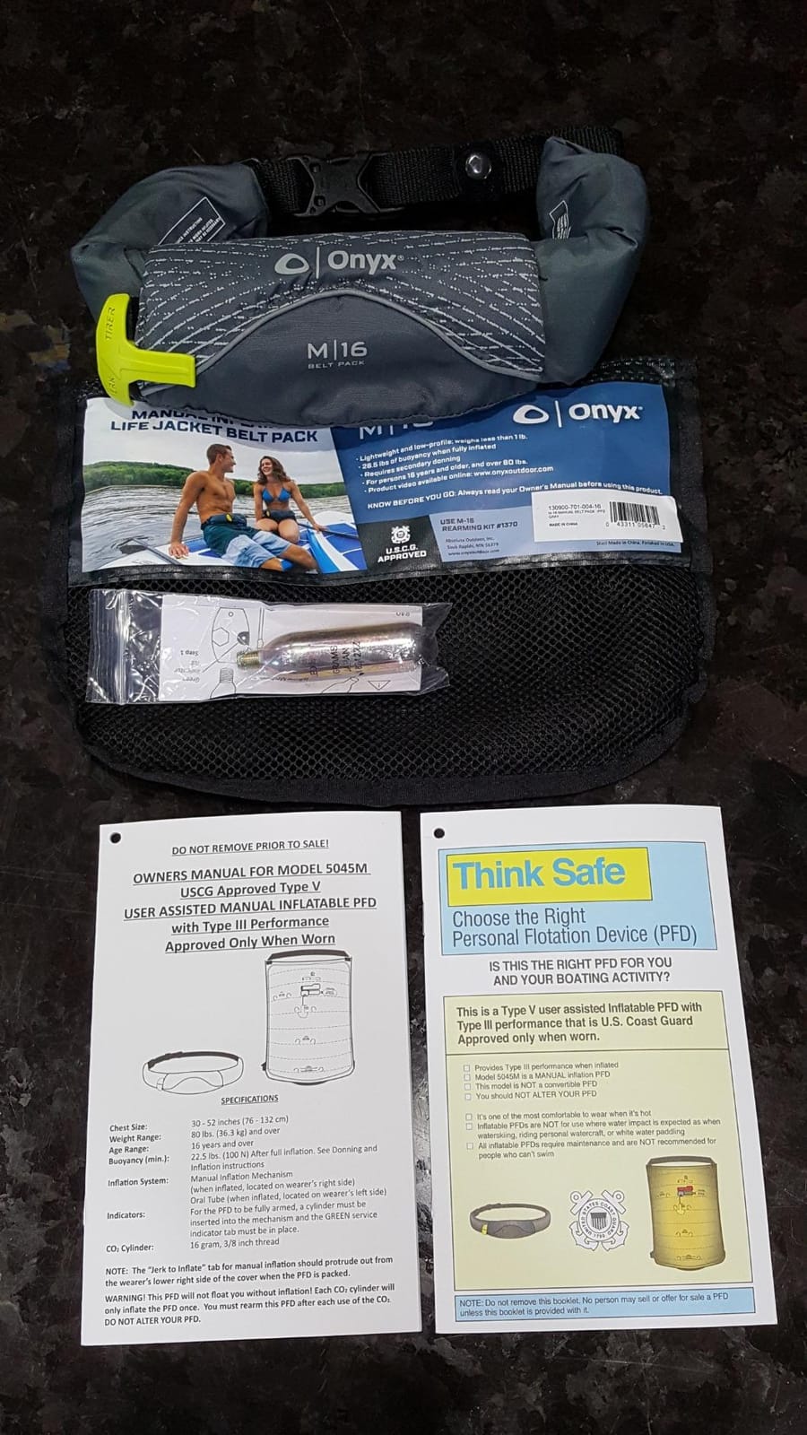 ONYX M-16 Manual Inflatable Belt Pack Life Jacket customer photo 1