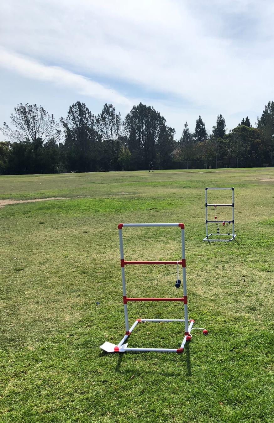 Amazon Basics Portable Ladder Toss Outdoor Game Set with Carrying Case, Simple to Assemble, Red/Blue customer photo 2