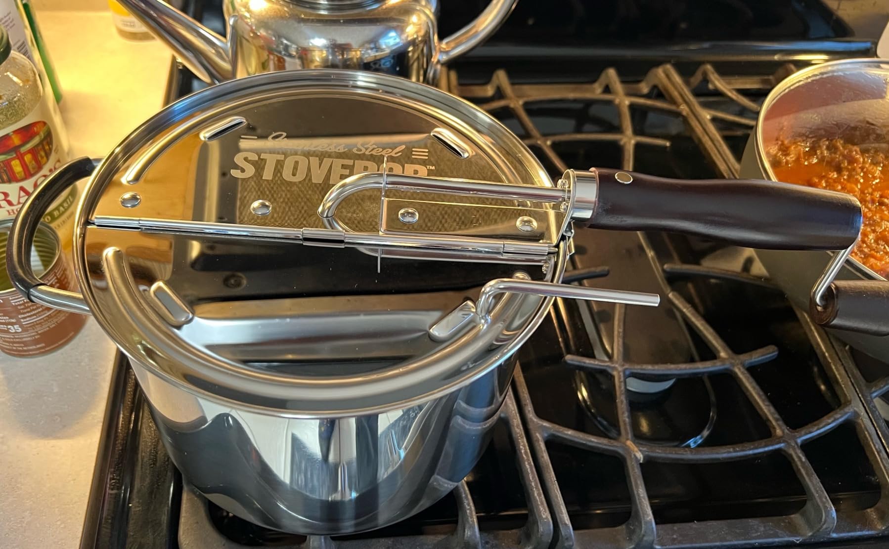 StovePop Stainless Steel Popcorn Popper - Gearless Hand Crank, Magnetic Lid, 6 Qt - Induction Range Compatible customer photo 2