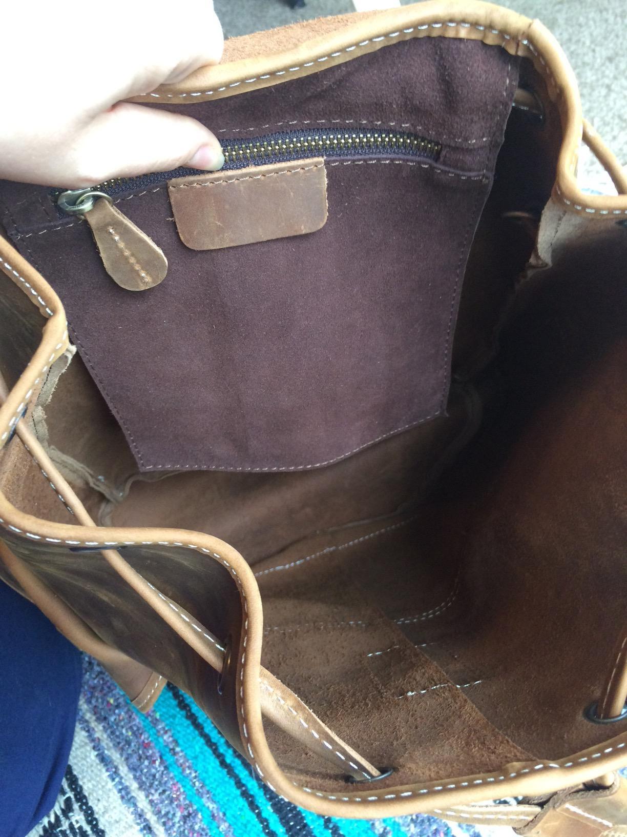 Polare Full Grain Leather Rucksack Backpack Casual Travel Satchel Bag customer photo 2