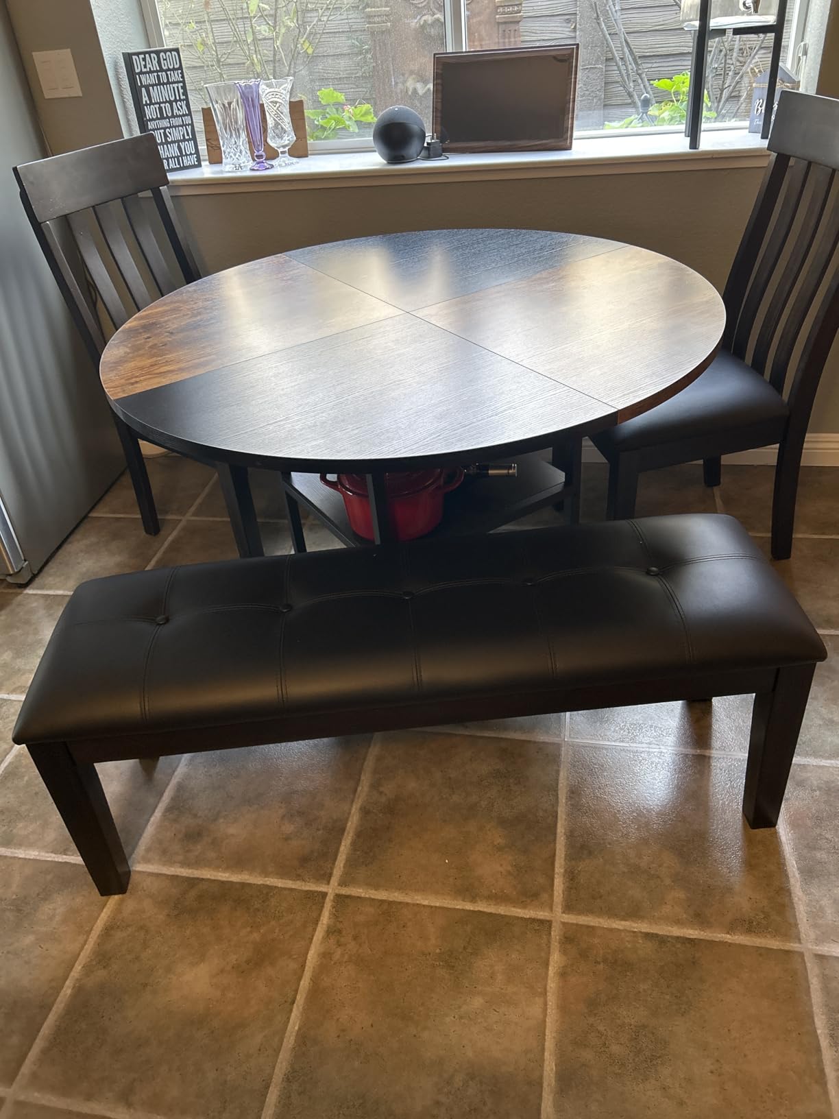 Signature Design by Ashley Haddigan 1-Piece Dining Bench, Faux Leather customer photo 2