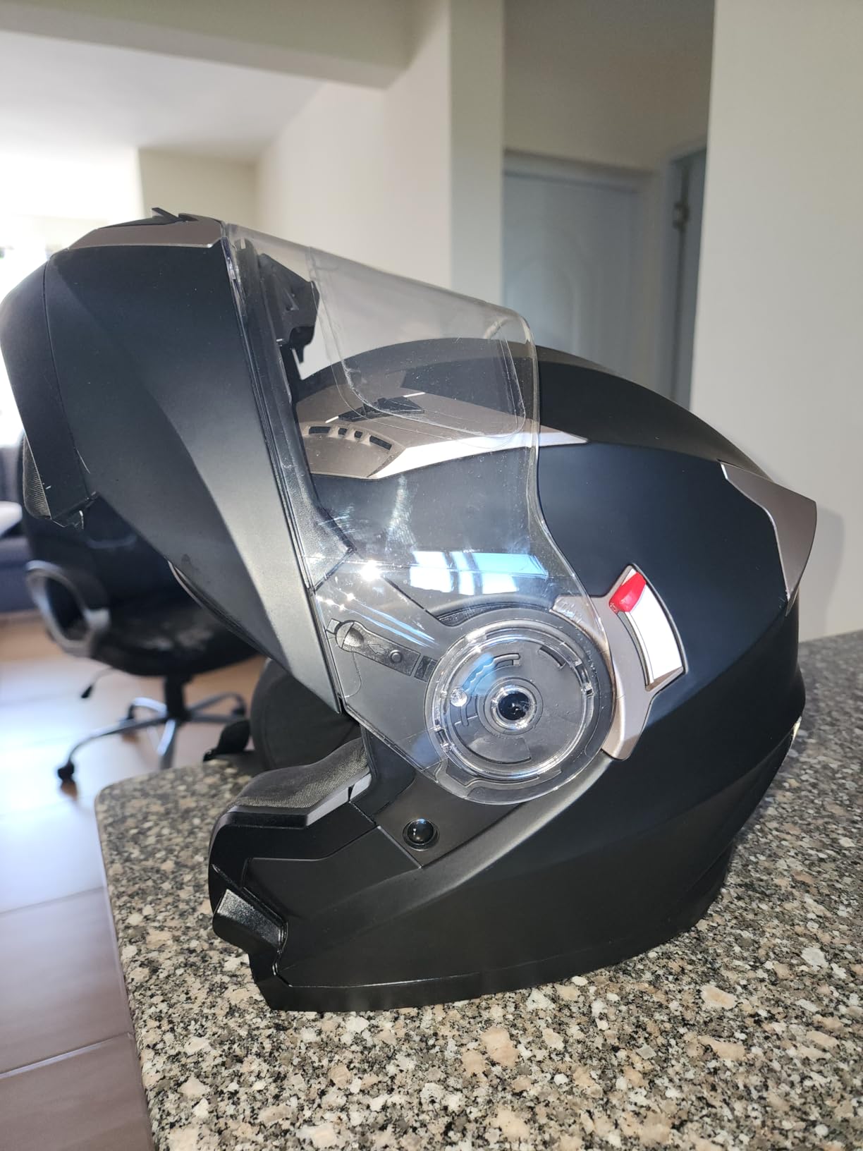 Motorcycle Modular Full Face Helmet DOT Approved - YEMA Helmet YM-925 Motorbike Casco Moto Moped Street Bike Racing Helmet with Sun Visor for Adult Youth Men and Women customer photo 1