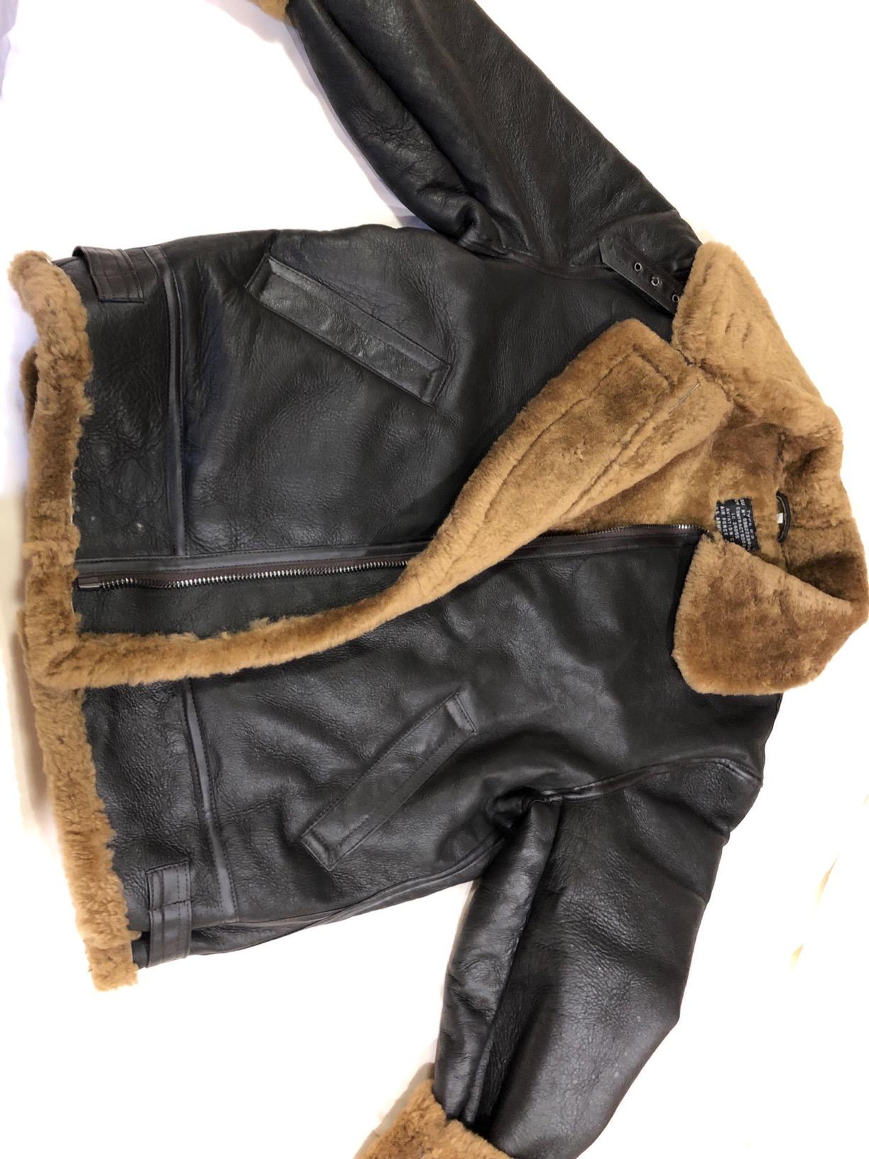 BRANDSLOCK Mens Flying B3 Genuine Shearling Sheepskin Leather Bomber Jacket customer photo 2