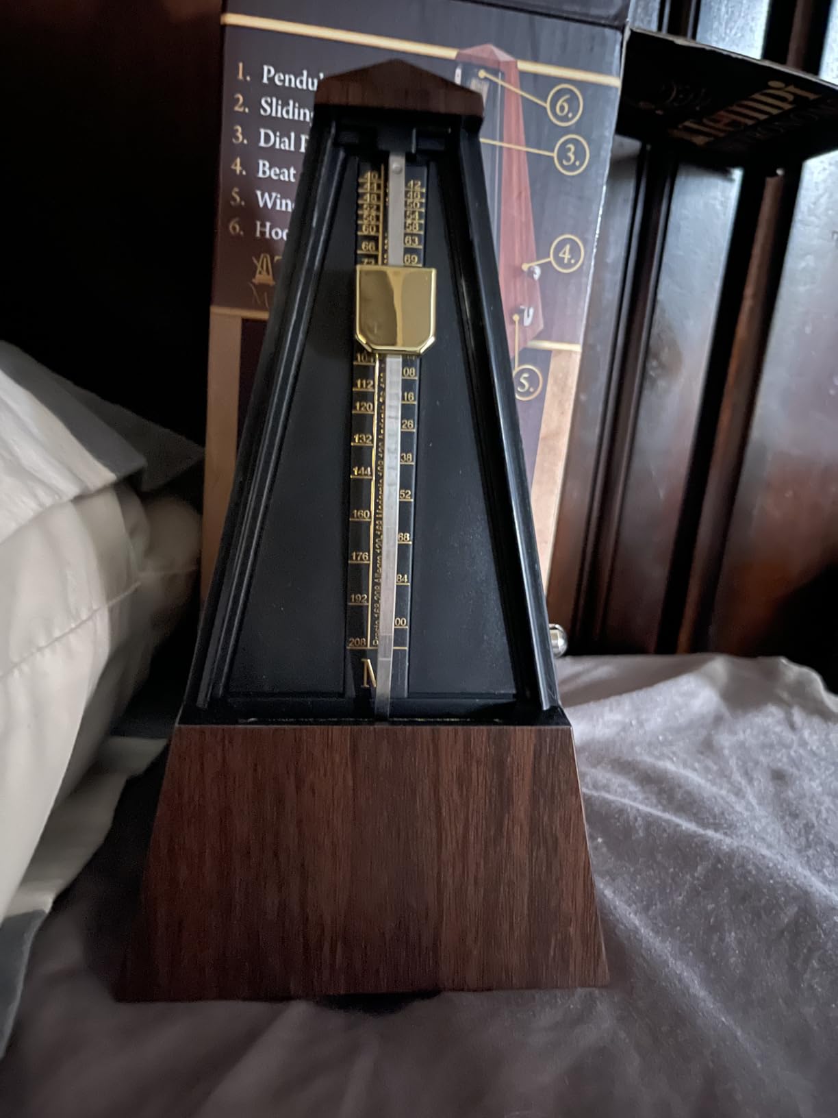 Tempi Metronome for Musicians - Mechanical Metronome for Piano, Metronome for Guitar/Violin or Metronome Music for Adults and Kids (Plastic Brown Grain Veneer) customer photo 2