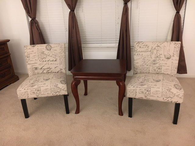 Roundhill Furniture Botticelli Fabric Armless Contemporary Accent Chair, Script Print customer photo 1