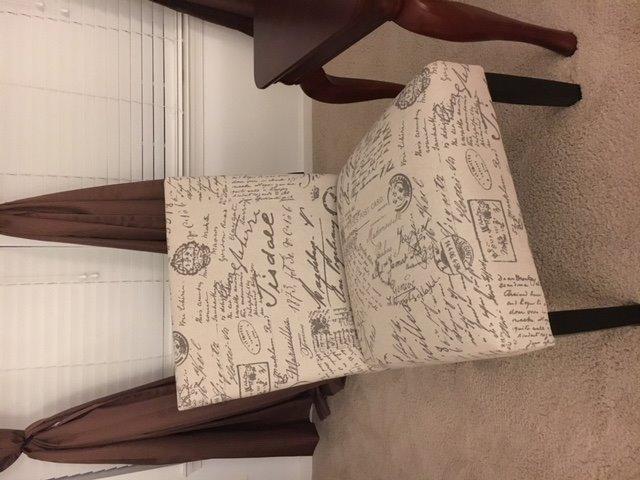 Roundhill Furniture Botticelli Fabric Armless Contemporary Accent Chair, Script Print customer photo 2