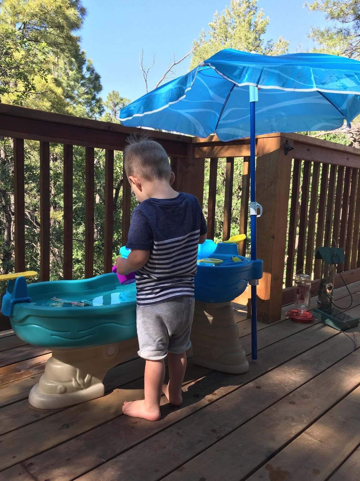 Step 2 Spill & Splash Seaway Water Table for Kids, Two-Tier Outdoor Kids Water Sensory Table with Umbrella, Ages 1.5+ Years Old, 11 Piece Water Toy Accessories customer photo 2