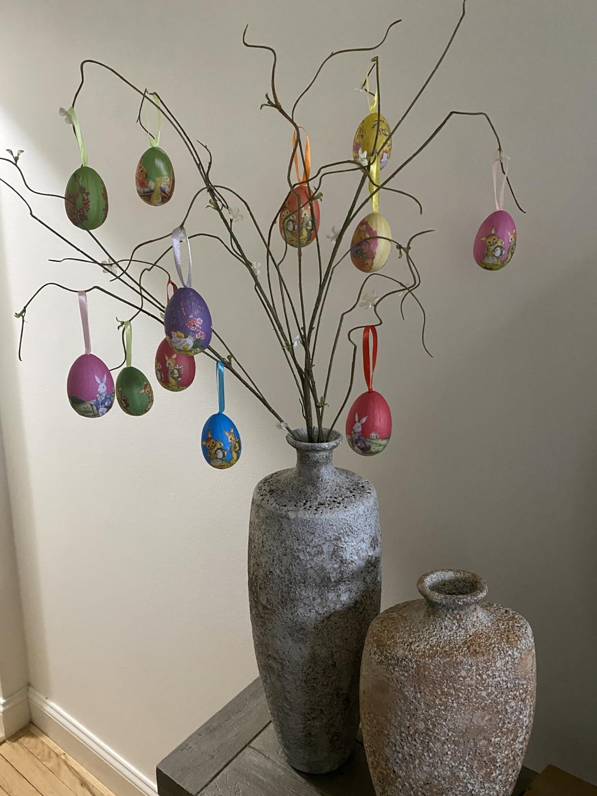 12pcs Vintage Style Paper Mache Foam Egg Hanging Ornaments Easter Decoration customer photo 1
