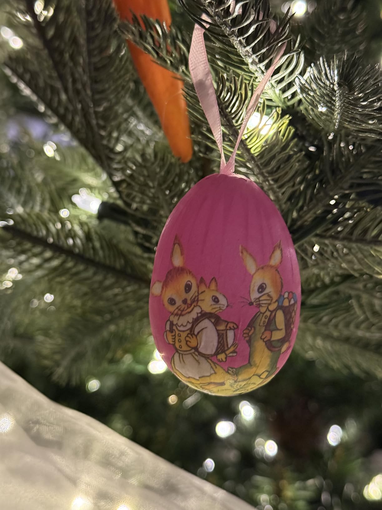 12pcs Vintage Style Paper Mache Foam Egg Hanging Ornaments Easter Decoration customer photo 2