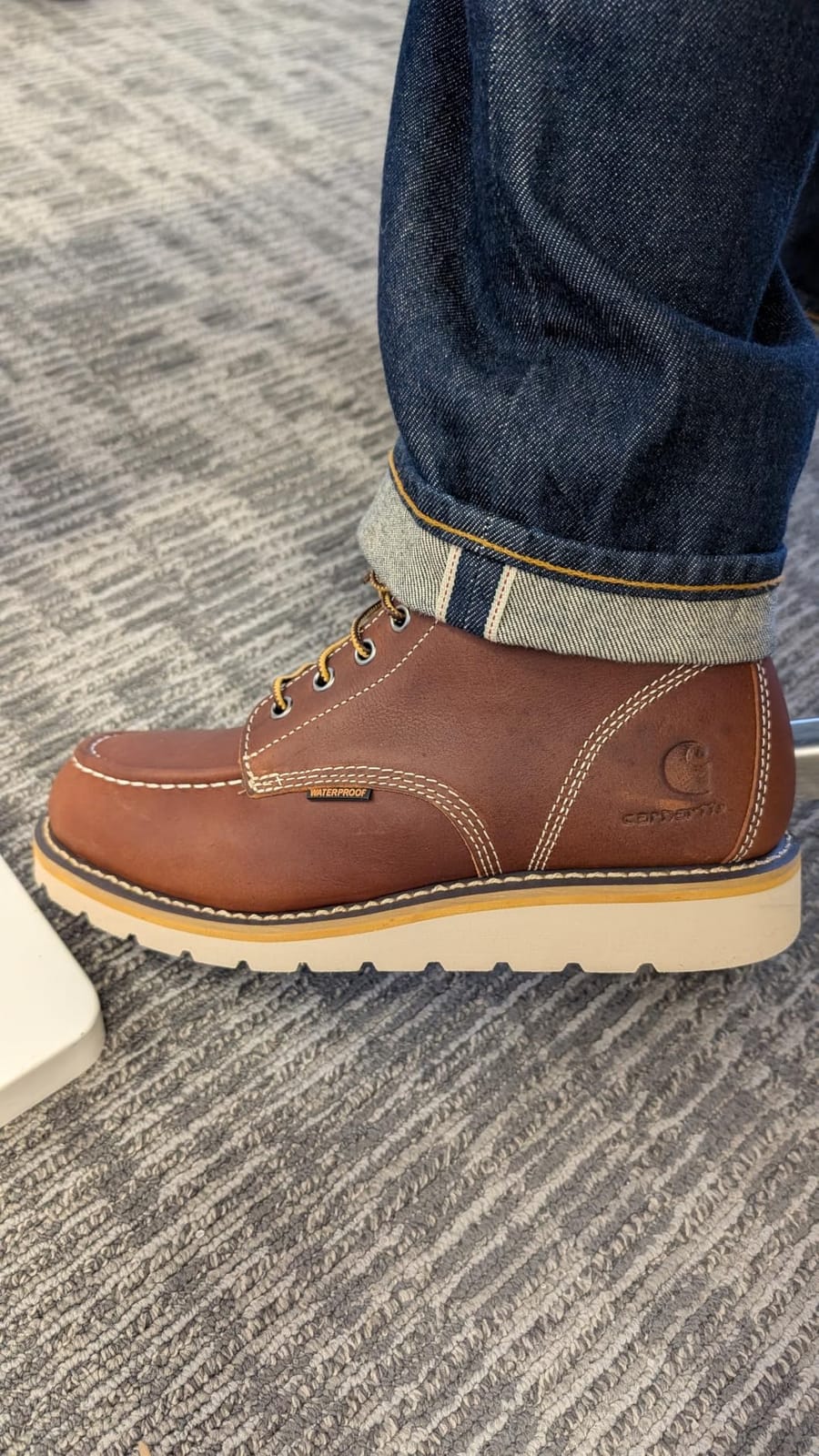 Carhartt 6” Moc Toe Waterproof Work Boots for Men - Oil-Tanned Leather Boots with FastDry Lining, Dual-Density Rubber Wedge Traction Outsole, EH Rated customer photo 1