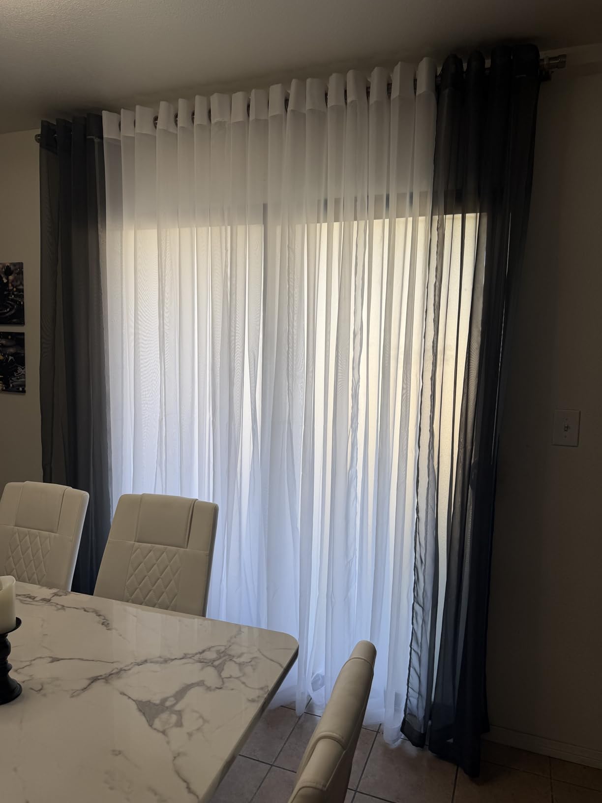 NICETOWN White Sheer Curtains 84 inches Long - Home Decoration Grommet Airy & Lightweight Elegant Window Treatments with Light Filtering for Bedroom/Living Room (2 Panels, W54 x L84) customer photo 1