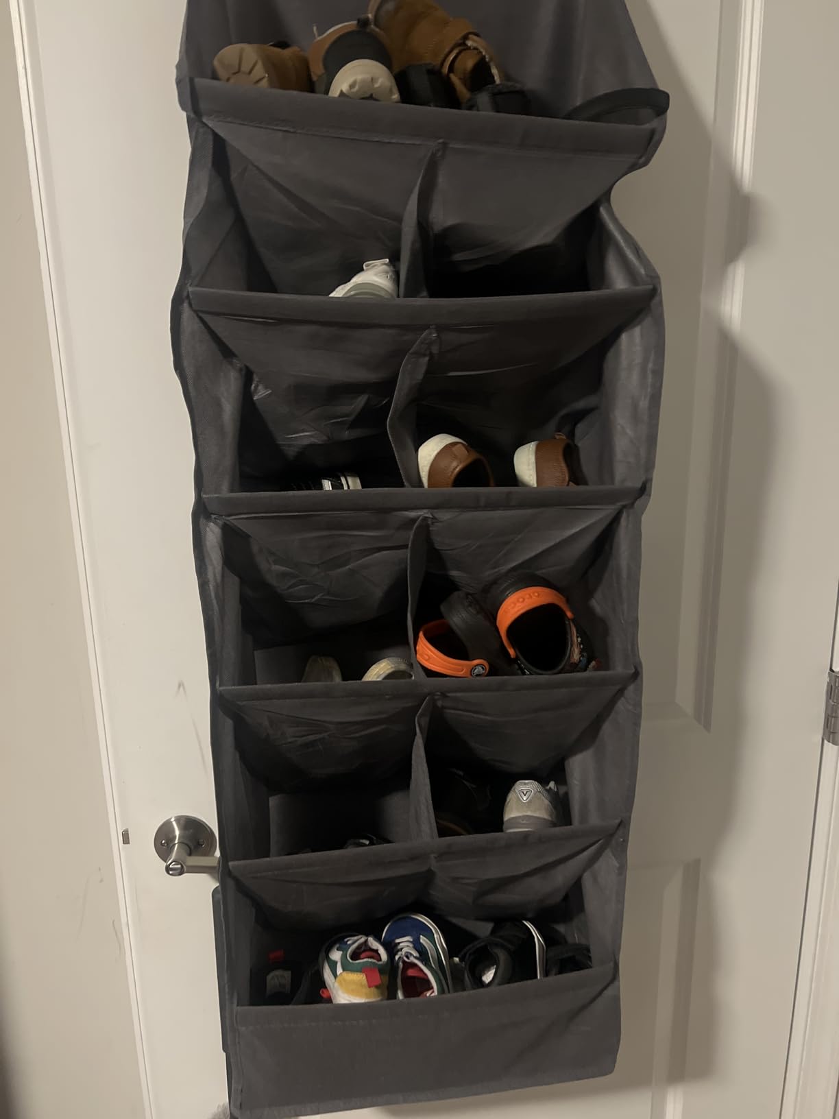 Simple Houseware 24 Pockets Clear Over the Door Shoe Organizer, Gray customer photo 1