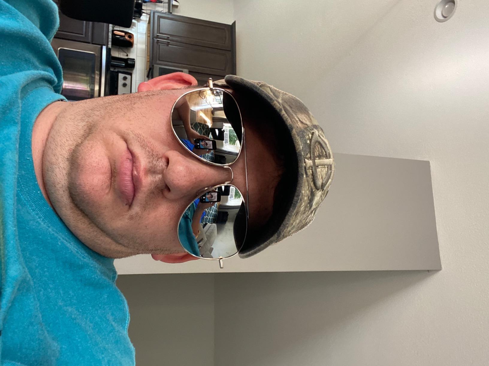 Premium Mirrored Aviator Top Gun Sunglasses w/ Spring Loaded Temples customer photo 1