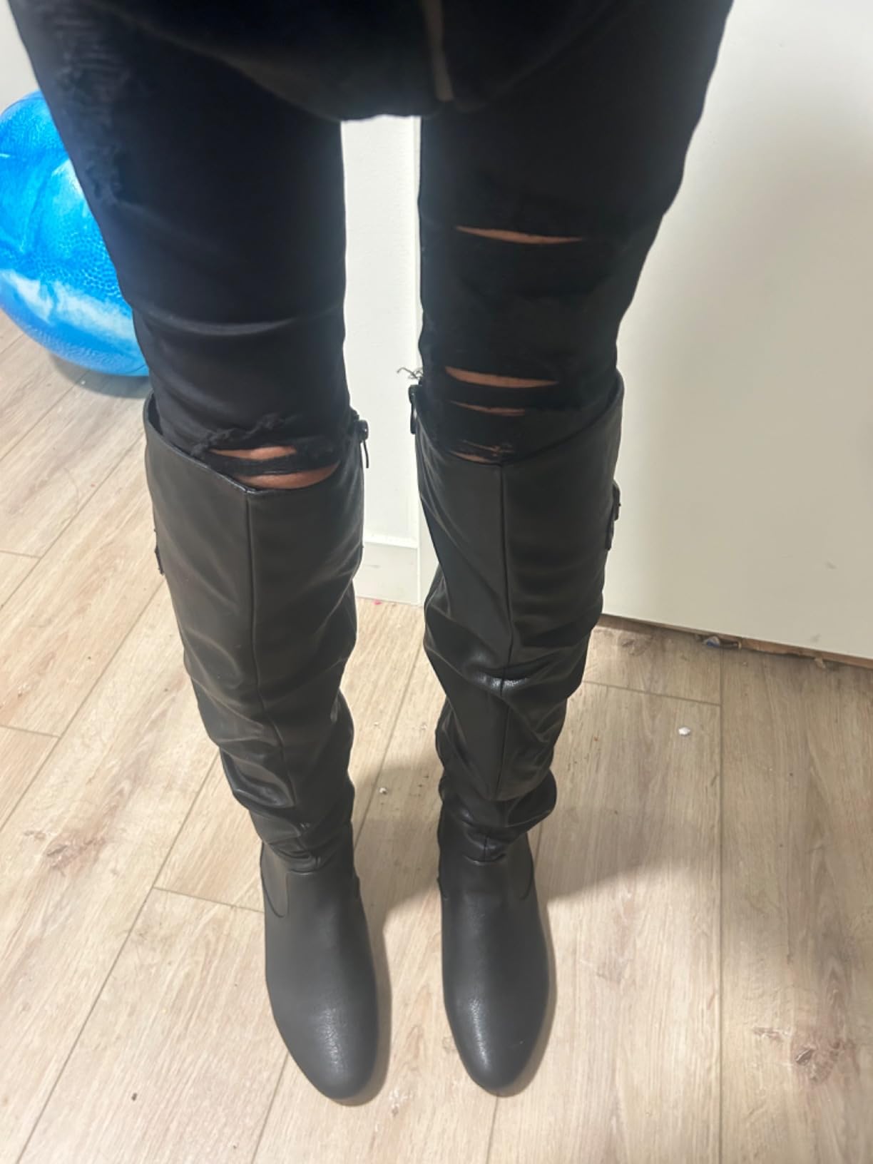 DREAM PAIRS Women's Over The Knee Flats Slouch Thigh Boots customer photo 2