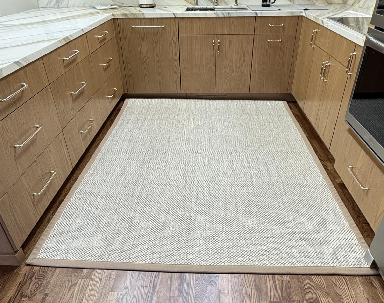 SAFAVIEH Natural Fiber Area Rug 8x10 Large Textured, Marble & Beige NF143C customer photo 2