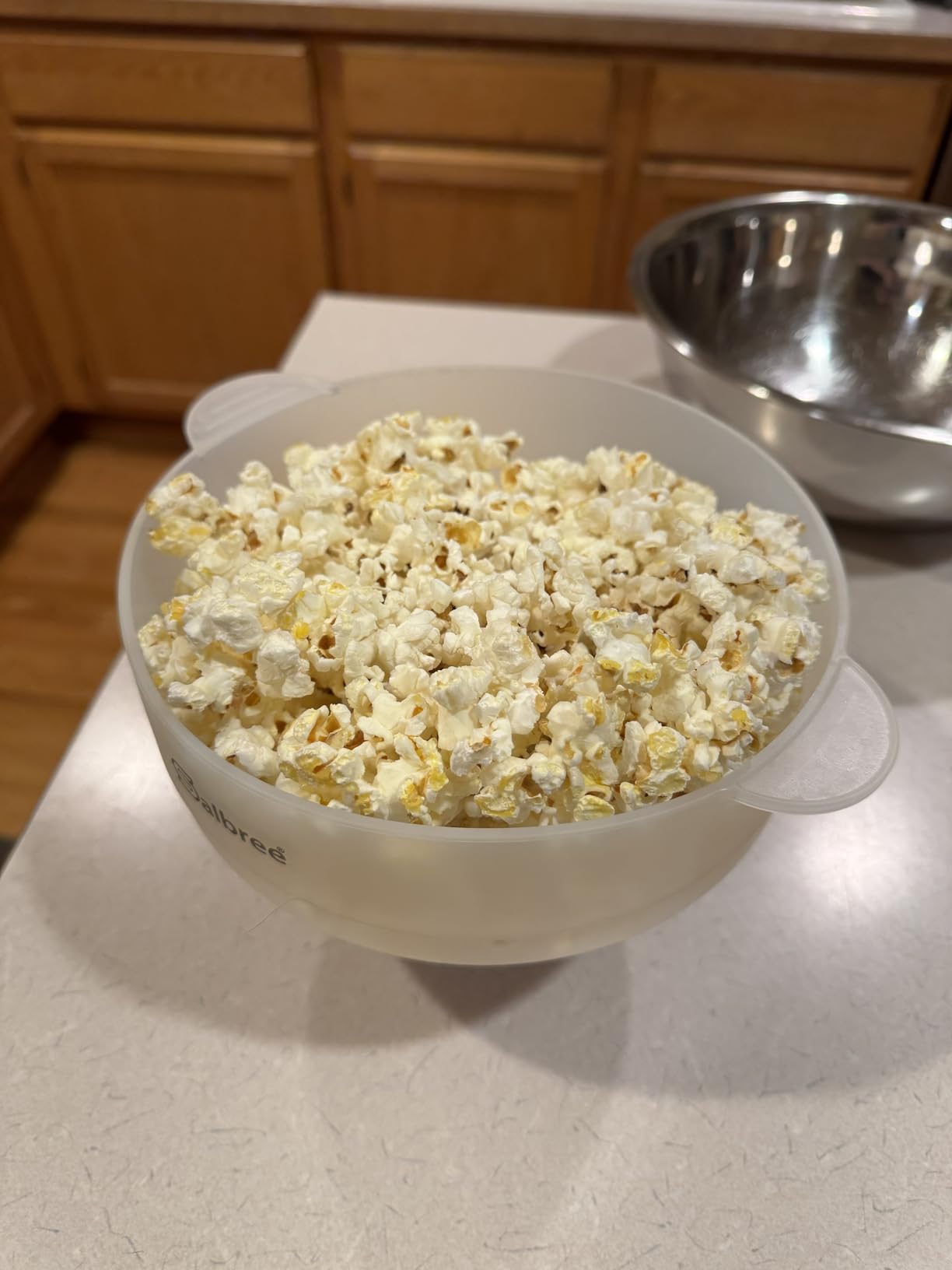 The Original Salbree Microwave Popcorn Popper Machine, Silicone Popcorn Maker, Collapsible Microwavable Bowl - Hot Air Popper - No Oil Required - The Most Colors Available (Turquoise) | Available in more colors than any competitor. Collapse flat for easy storage and requires no oil for light, healthy snacking customer photo 2