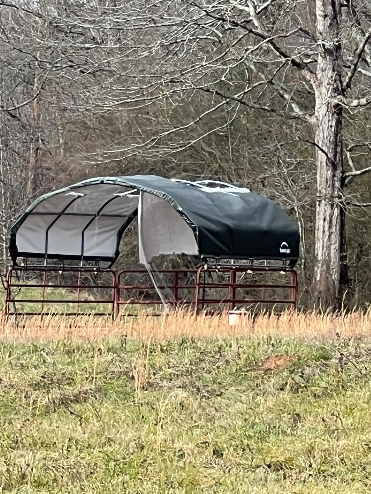 ShelterLogic Corral Shelter and Livestock Shade Waterproof and UV Treated Universal Cover for Horses, Goats, and Other Livestock (Corral Panels Not Included) customer photo 1