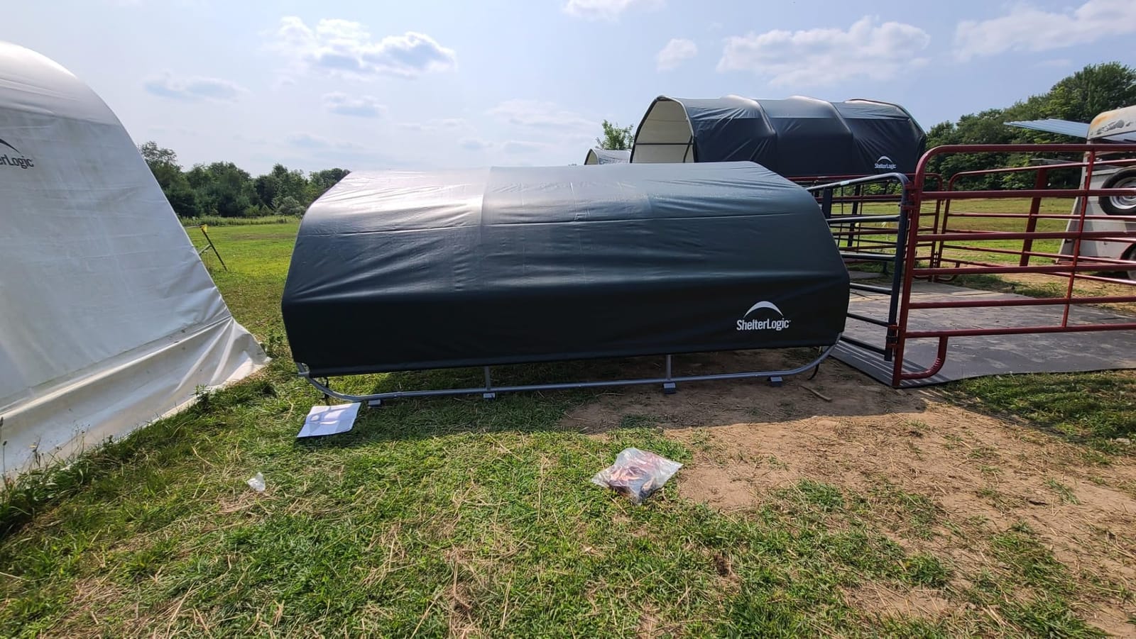 ShelterLogic Corral Shelter and Livestock Shade Waterproof and UV Treated Universal Cover for Horses, Goats, and Other Livestock (Corral Panels Not Included) customer photo 2
