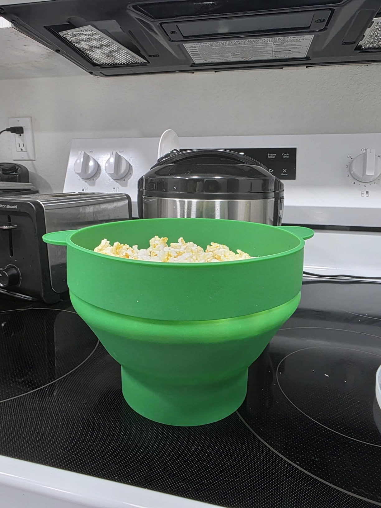 The Orginal HotPop Silicone Popcorn Maker - Microwave Popcorn Popper with Handles - Collapsible Bowl, Heat-Resistant, Easy to Clean, Ideal for Family Movie Nights, 15-Cup Capacity - Red customer photo 2
