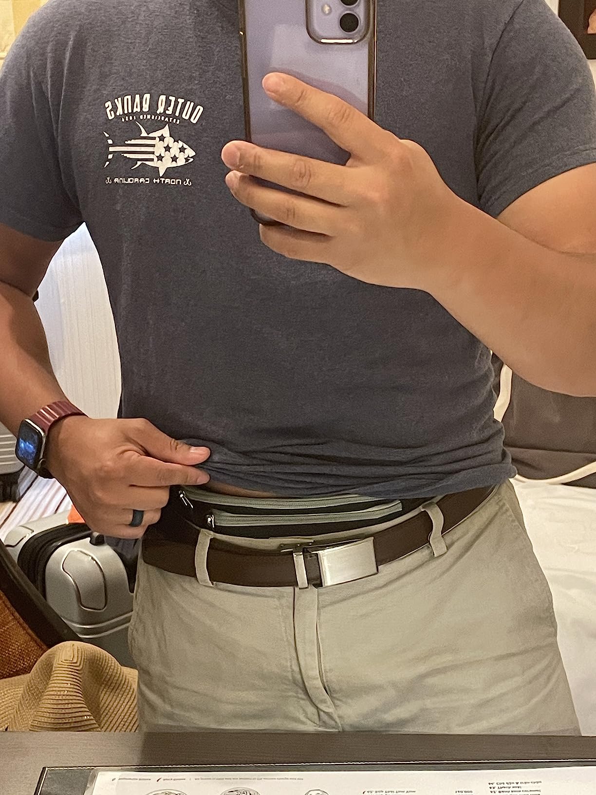 VENTURE 4TH Travel Money Belt with 7 RFID Sleeves - Beige customer photo 1