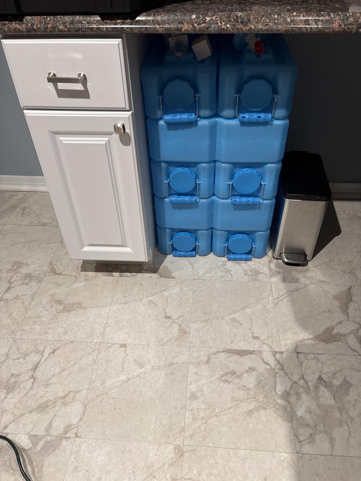 WaterBrick International WaterBrick Water Storage Containers for Emergency Water Storage | 6-Pack of Stackable 3.5 Gallon Water Container Bricks | Food-Grade HDPE Plastic | BPA-Free | STD Blue customer photo 2