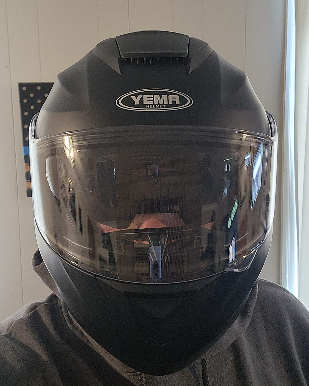 YEMA Modular Motorcycle Helmets, DOT Approved Full Face Motorcycle Helmet with with Flip Up Dual Visor for Men & Women - Street, Scooter, ATV, E-Bike customer photo 1