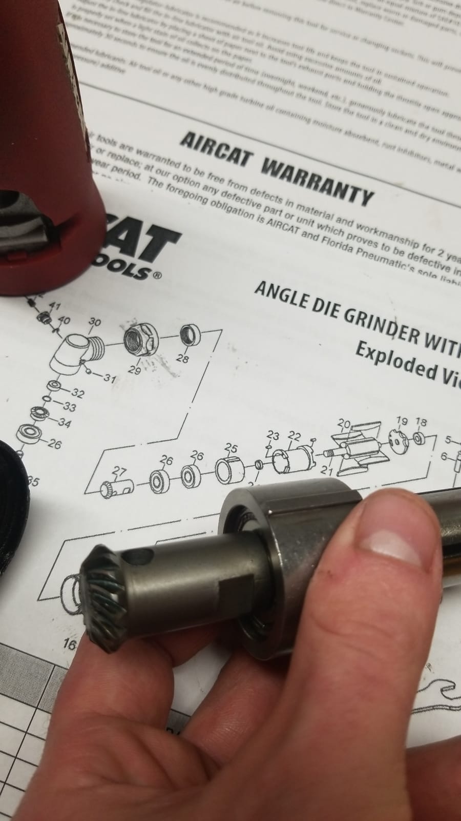 AIRCAT 6280 .75 HP Angle Die Grinder with Spindle Lock, 18,000 RPM customer photo 1