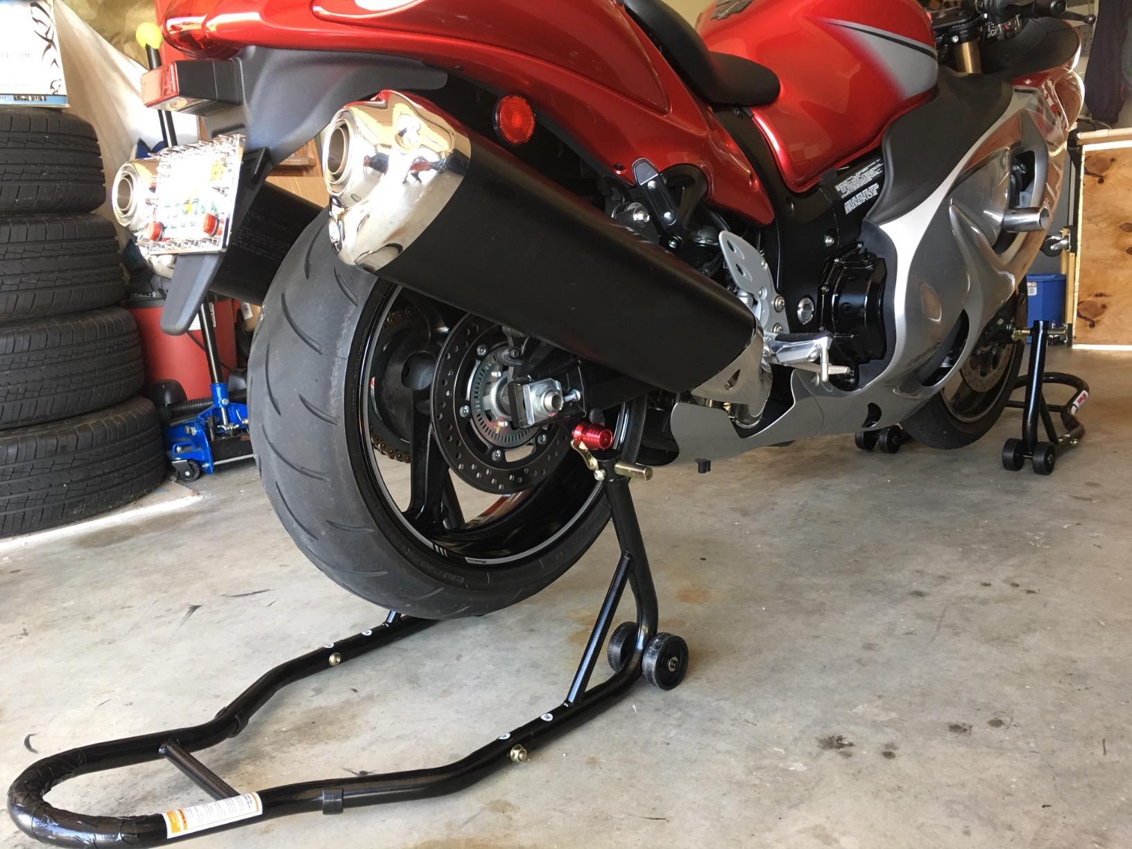Extreme Max 5600.3211 Sport Bike Motorcycle Front & Rear Spool-Style Lift Stand - Fits Most Yamaha, Honda, Kawasaki, Suzuki, Ducati, BMW customer photo 1