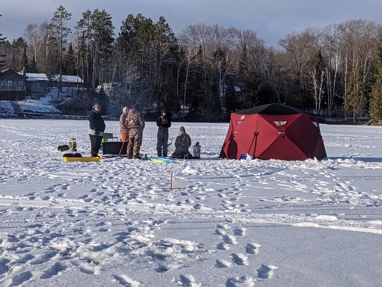 Nordic Legend Hex-Hub 8 Man Portable Thermal Ice Shelter, 112 Square Feet of Fishable Area, Portable 8 Person Wide Bottom Insulated Ice Shelter customer photo 1