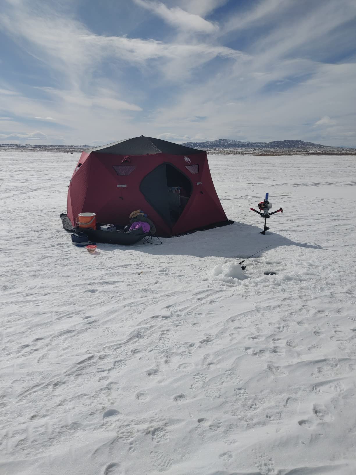 Nordic Legend Hex-Hub 8 Man Portable Thermal Ice Shelter, 112 Square Feet of Fishable Area, Portable 8 Person Wide Bottom Insulated Ice Shelter customer photo 2