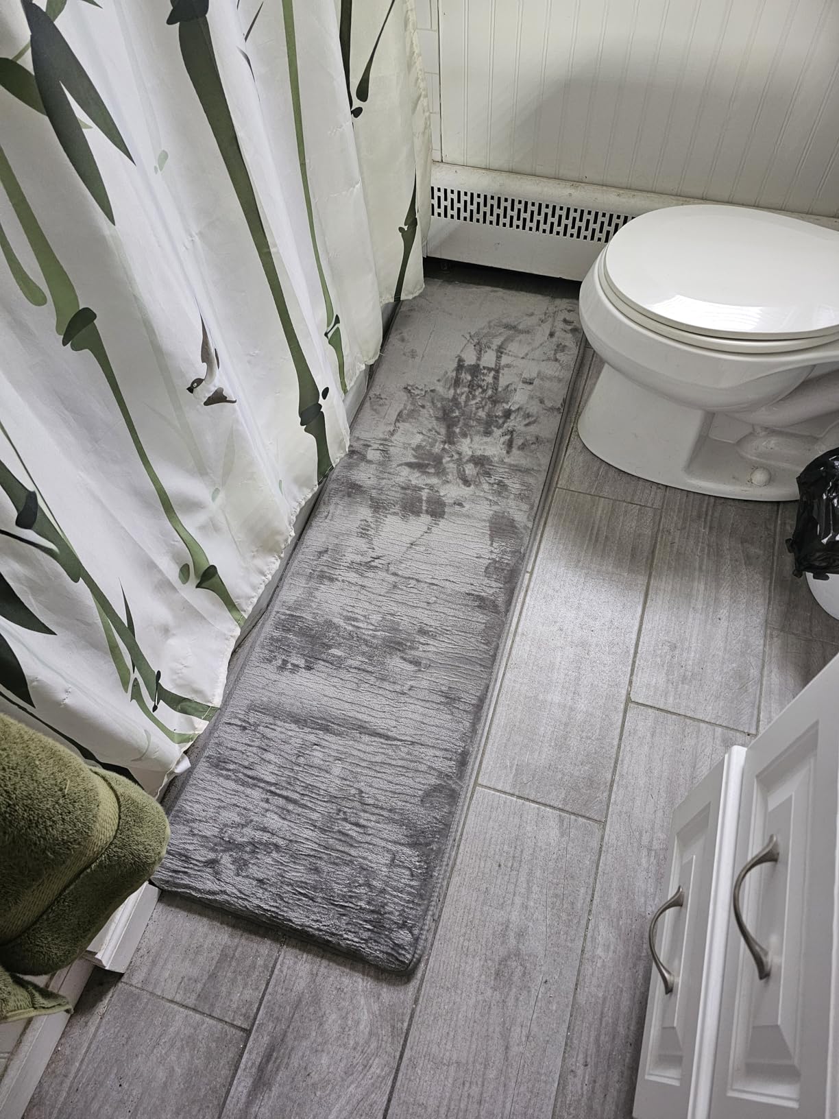 Memory Foam Bath Mat Non Slip Absorbent Super Cozy Velvet Bathroom Rug Carpet (17 inches X 24 inches, Grey) customer photo 1