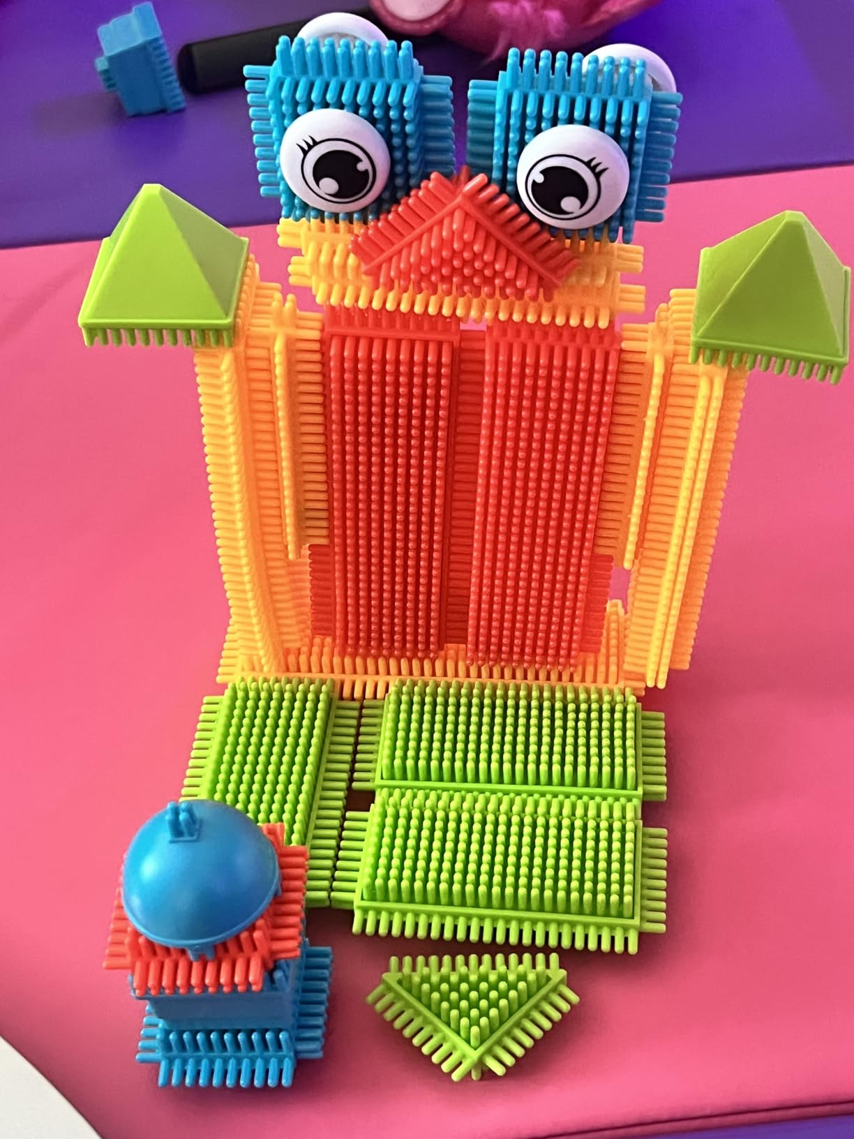 PicassoTiles 120pcs Hedgehog Interlocking Building Blocks Tiles Construction Toy Set Learning Playset STEAM Development Preschool Kindergarten Toy for Kids Age3+ PTB120 customer photo 2