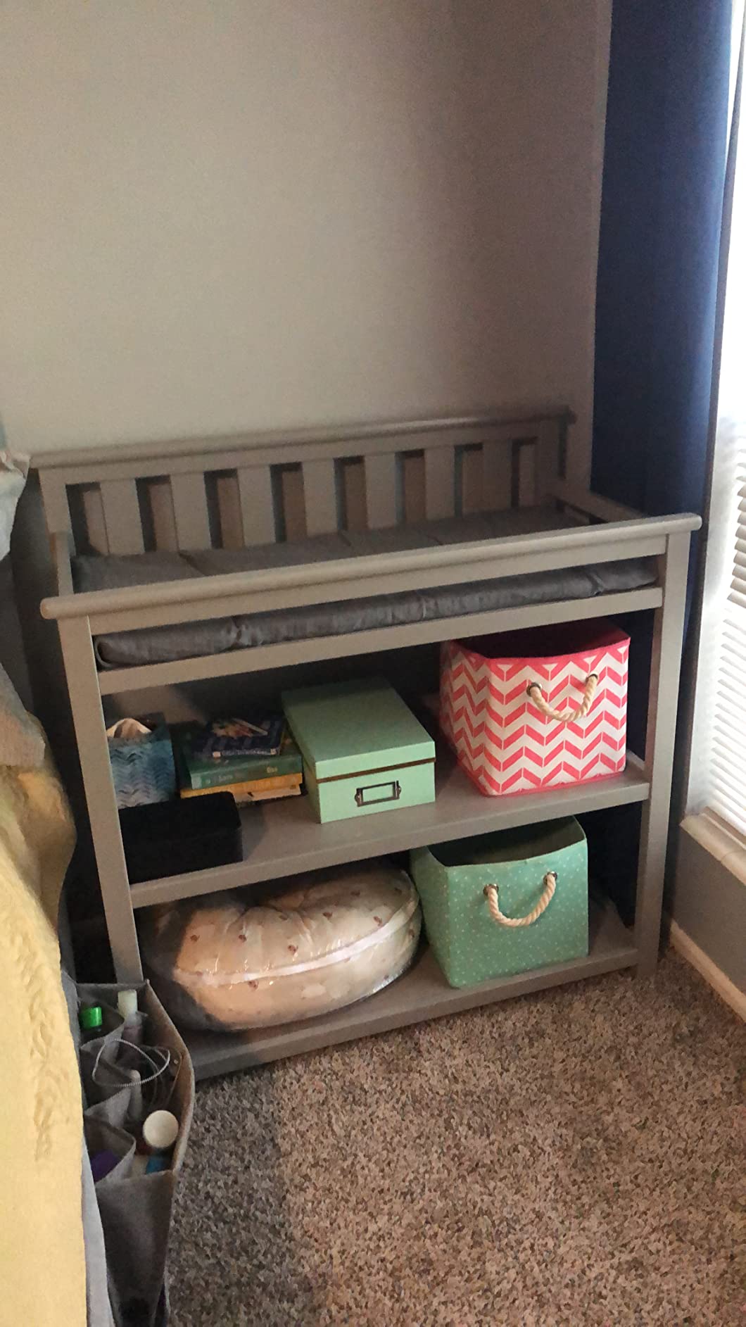 Delta Children Flat Top Changing Table with Wheels and Changing Pad - Greenguard Gold Certified, Bianca White customer photo 2