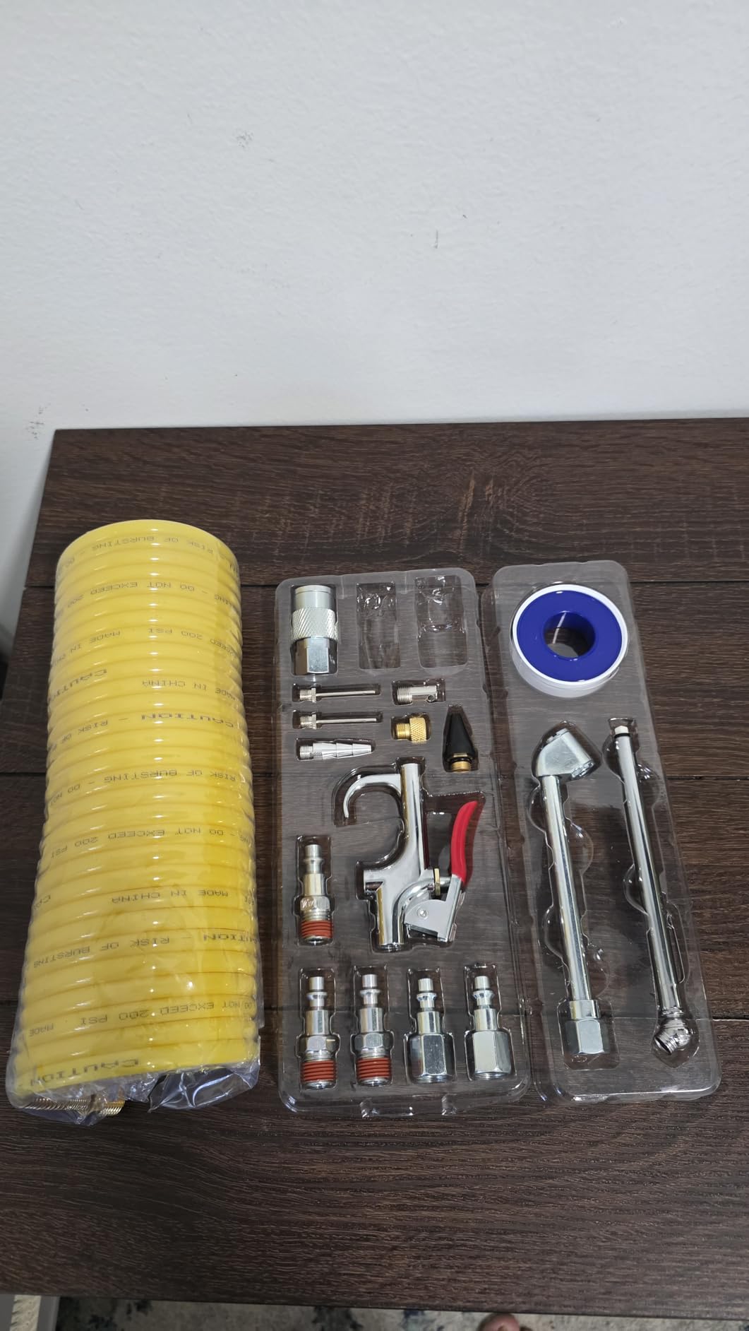 Air Compressor Kit, 1/4 Inch NPT Air Tool Kit with 1/4 Inch x 25Ft Coil Nylon Hose/Tire Gauge - 20 Pieces customer photo 1