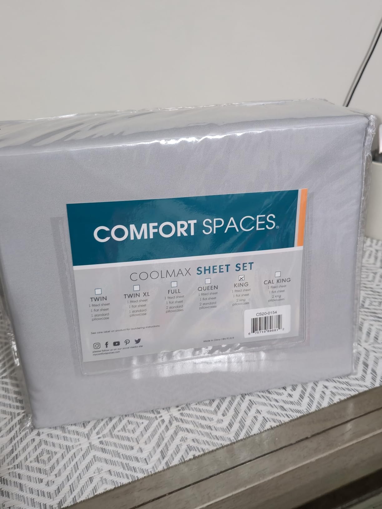 Comfort Spaces Coolmax Moisture Wicking Cooling Sheet Set, Queen 4 Piece customer photo 1