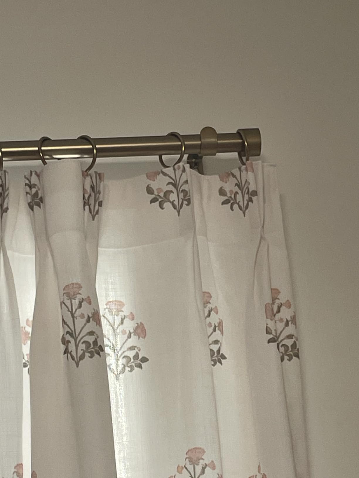 Ivilon Drapery Window Curtain Rod - End Cap Style Design 1 Inch Pole. 72 to 144 Inch Color Warm Gold customer photo 2