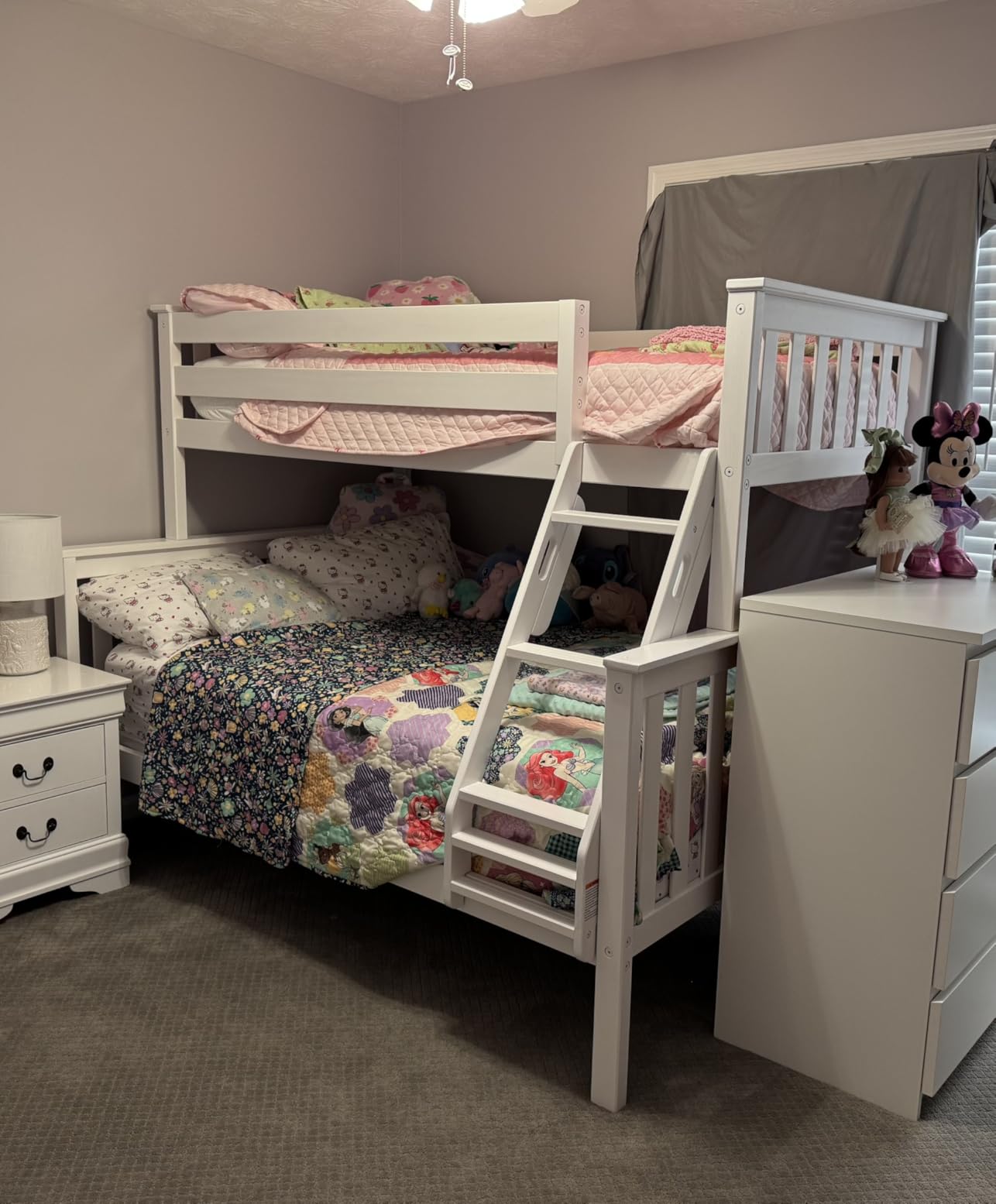 Max & Lily Bunk Bed Twin over Twin, Solid Wood Bunk Bed Frame with Ladder for Kids, 14