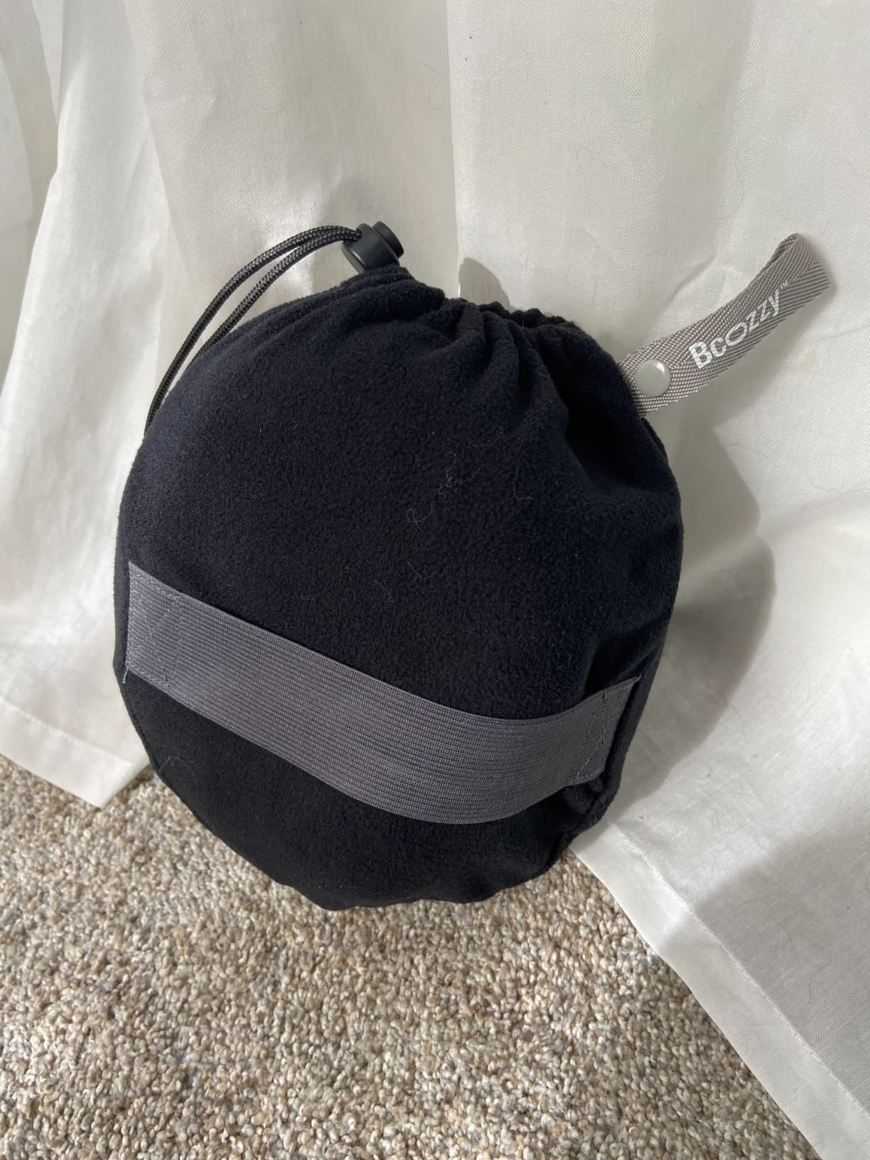 BCOZZY Travel Neck Pillow for Airplane– Patented Double Support for Head, Neck, and Chin. Best for Long Flights, Plane Sleeping, and Car Rides. Adjustable Size. Fully Washable. Carry Bag. Large, Black customer photo 1