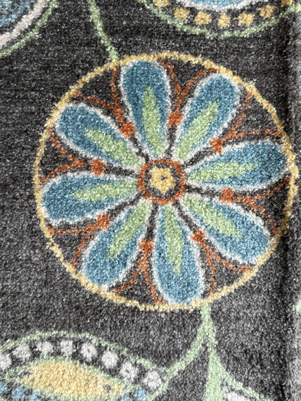 Maples Rugs Reggie Floral Runner Rug - Made in USA - Washable, Non Slip Indoor Carpet for Kitchen, Hallway, and Laundry Room, 2' x 6', Dark Grey customer photo 1