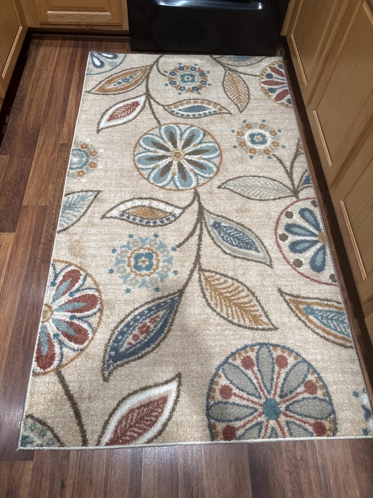 Maples Rugs Reggie Floral Runner Rug - Made in USA - Washable, Non Slip Indoor Carpet for Kitchen, Hallway, and Laundry Room, 2' x 6', Dark Grey customer photo 2