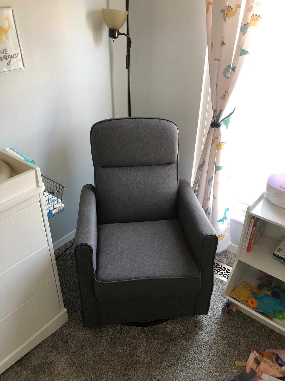 Delta Children Blair Slim Nursery Glider Swivel Rocker Chair, Cream customer photo 1