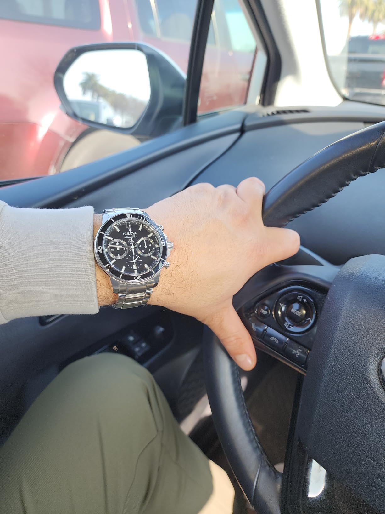 Bulova Men's Marine Star Series C Stainless Steel 6-Hand Chronograph Quartz Watch, Black Dial Style: 96B272 customer photo 1