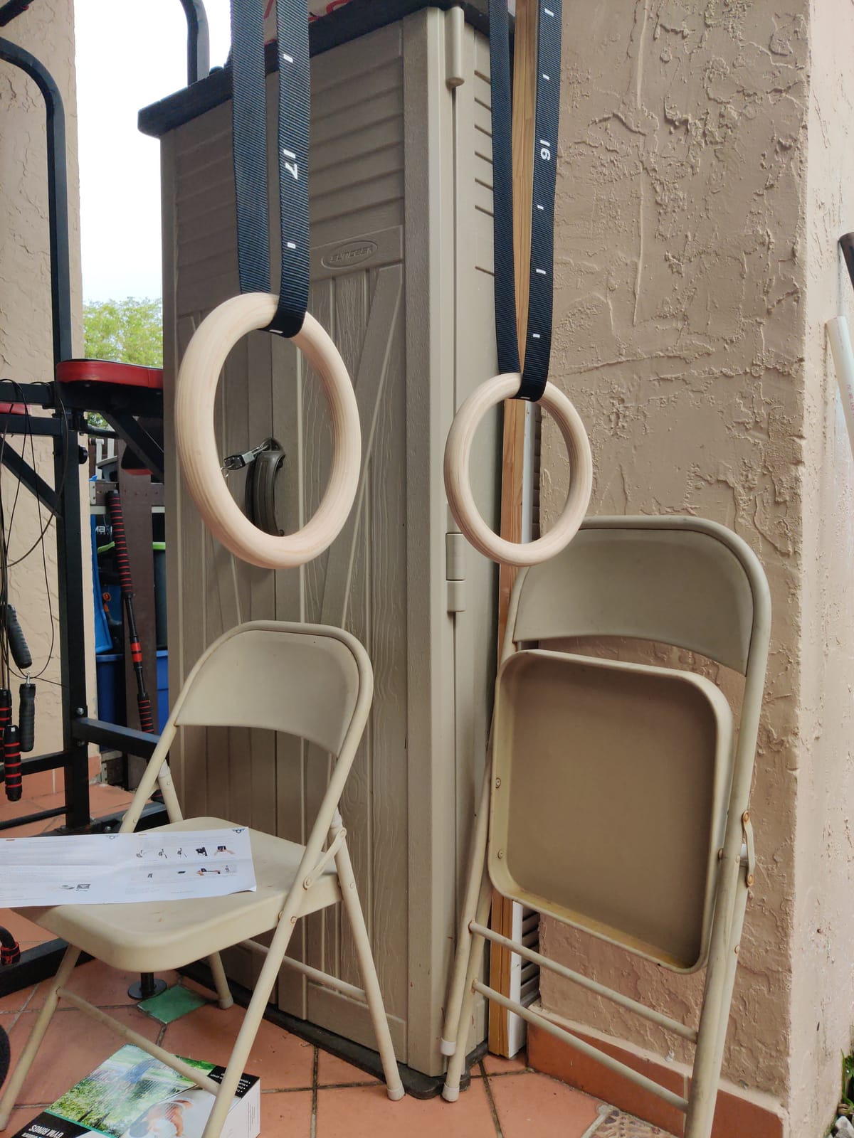 PULLUP & DIP Premium Gymnastic Rings, Wooden Gym Rings for Calisthenics - Wide Straps with Length Markings + Door Anchor + Carry Bag + Exercise Guide, Calisthenics Rings customer photo 2