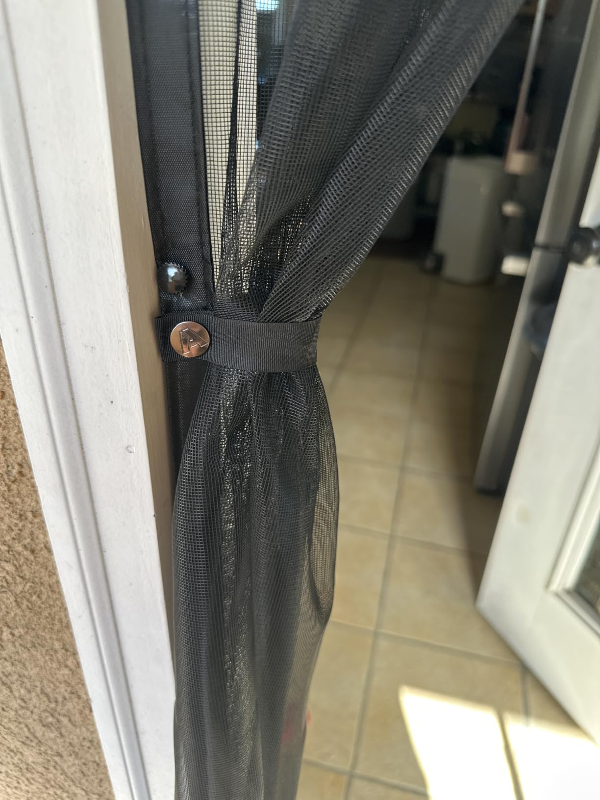 AUGO Magnetic Screen Door - Self Sealing, Heavy Duty, Hands Free Mesh Partition Keeps Bugs Out - Pet and Kid Friendly - Patent Pending Keep Open Feature - 38 Inch x 83 Inch customer photo 1