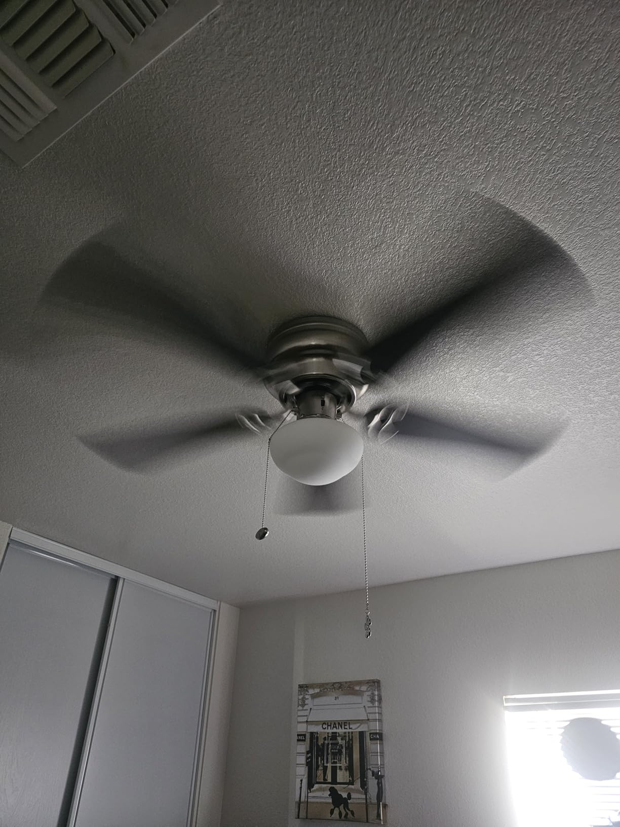 Prominence Home Alvina 42 Inch Traditional Flush Mount Ceiling Fan with Light, Pull Chain, Dual Finish Blades, Reversible Motor, Brushed Nickel customer photo 2