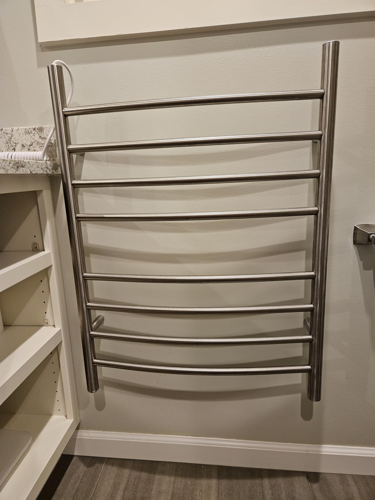 HEATGENE 8-Bar Towel Warmer, Heated Towel Rack, Plug-in, Brushed customer photo 2