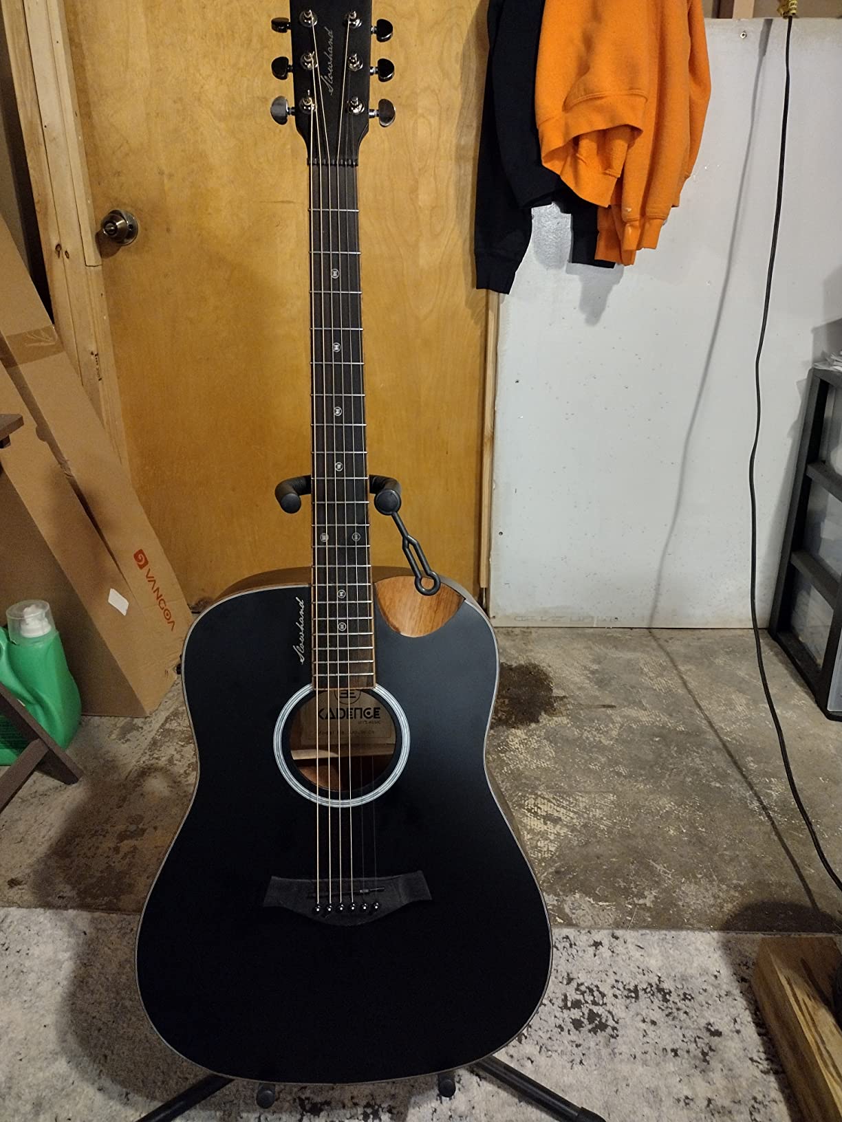 Kadence SH04-C Slowhand 41” Electro-Acoustic Guitar | Dreadnought Demi Cutaway | Black Spruce Wood | Built-in Pickup + 2 Band EQ | Includes Bag, Capo, Strings, Cable, Picks & Learning Course | Black customer photo 1